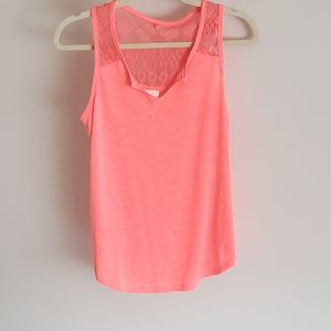 NWOT Neon and Lace Racerback Tank